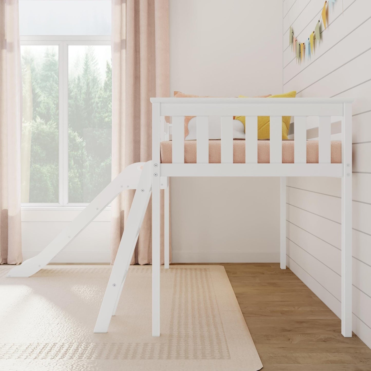 Max and Lily Classic Twin-Size Low Loft mit Easy Slide