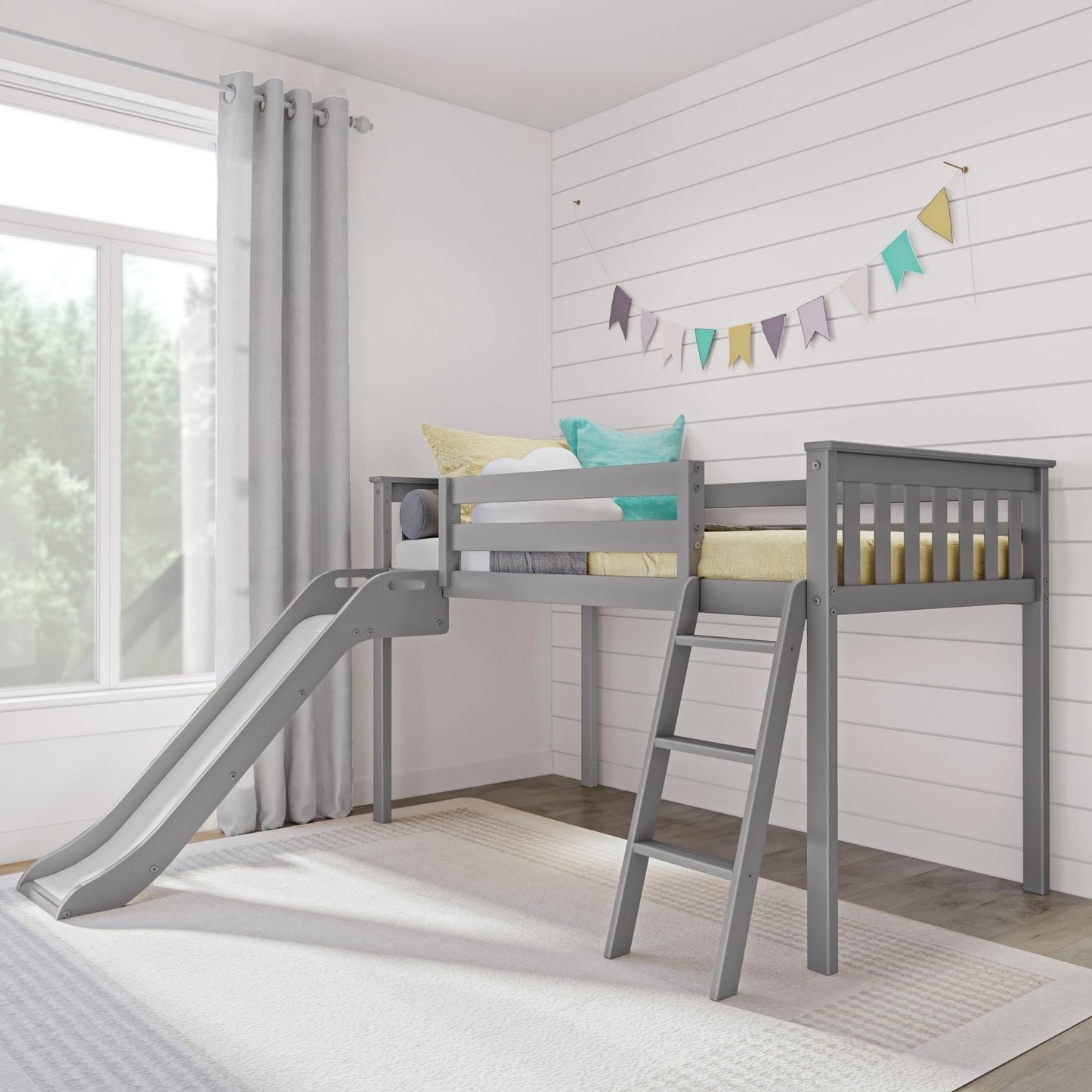 Max and Lily Classic Twin-Size Low Loft mit Easy Slide