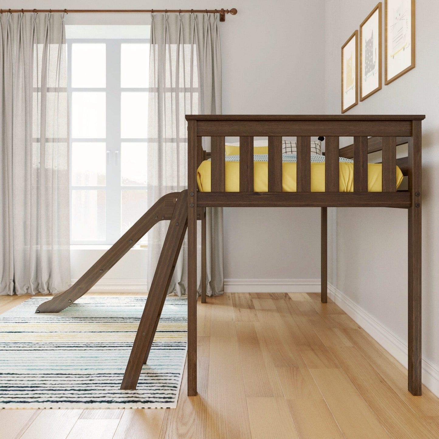 Max and Lily Classic Twin-Size Low Loft mit Easy Slide