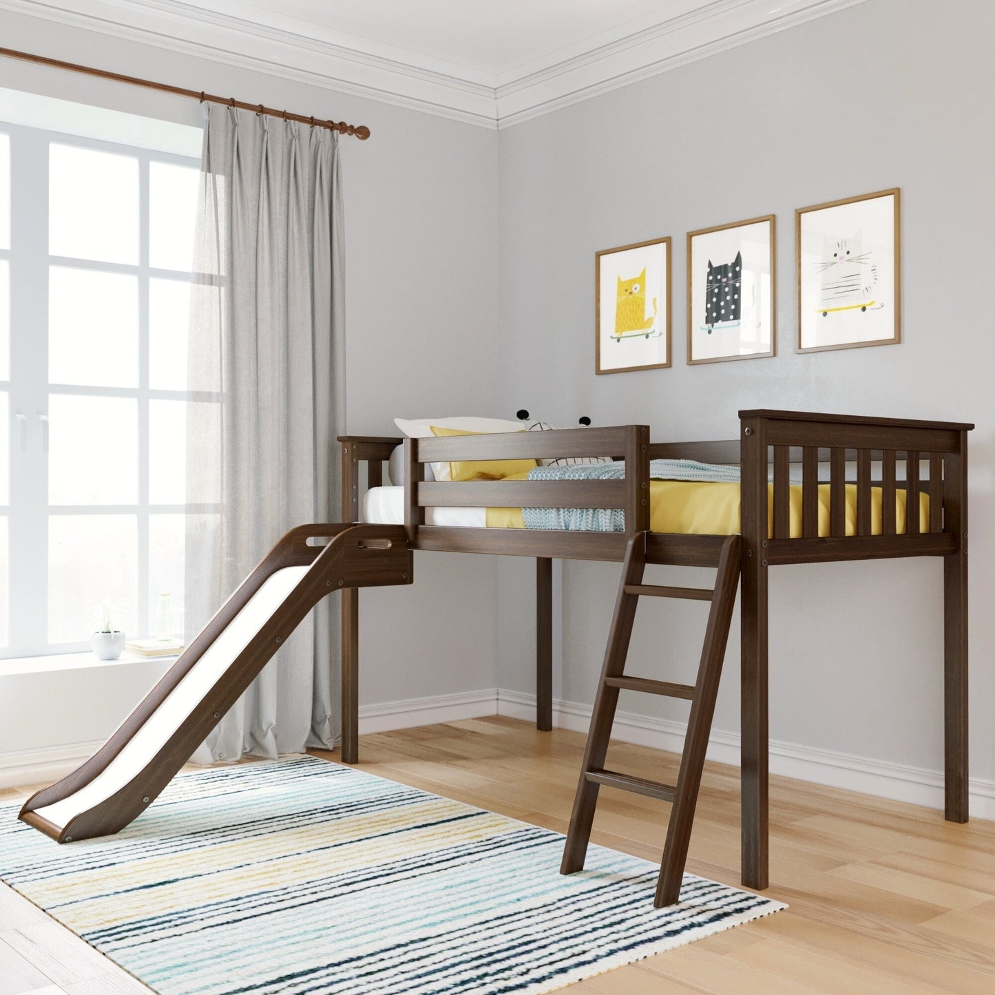 Max and Lily Classic Twin-Size Low Loft mit Easy Slide