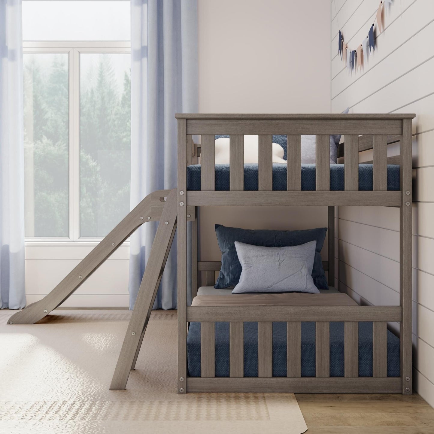 Max and Lily Classic Twin über Twin Niedriges Etagenbett mit Easy Slide