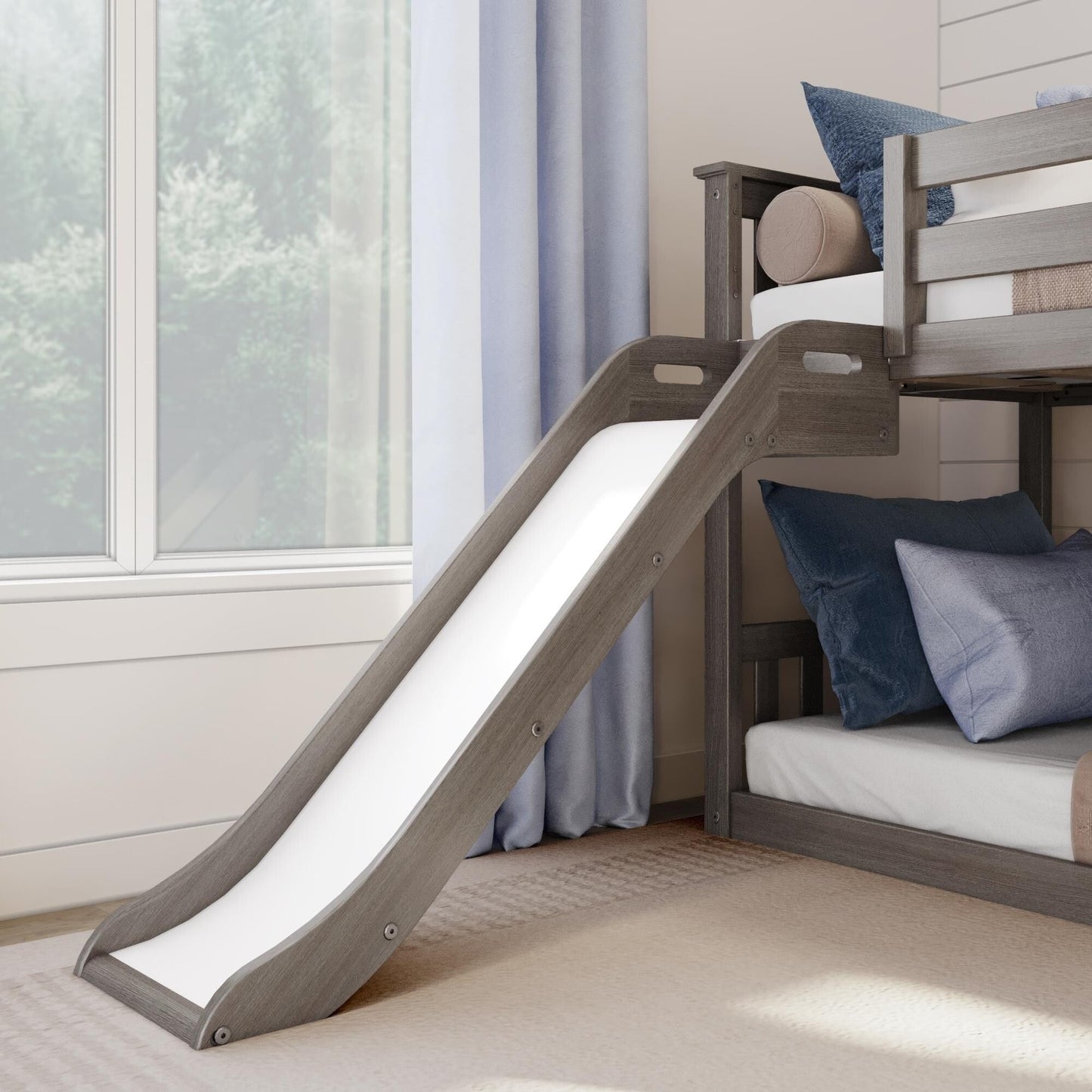 Max and Lily Classic Twin über Twin Niedriges Etagenbett mit Easy Slide
