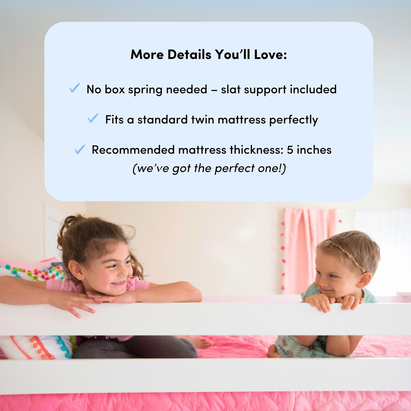Max and Lily Classic Twin über Twin Niedriges Etagenbett mit Easy Slide