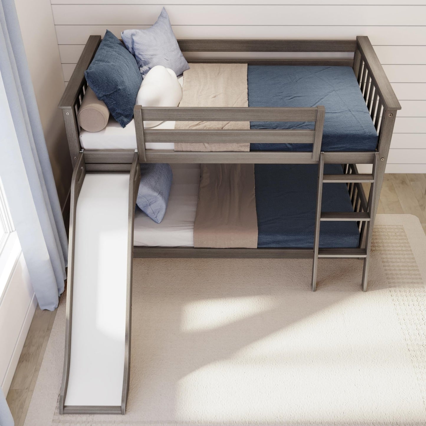 Max and Lily Classic Twin über Twin Niedriges Etagenbett mit Easy Slide
