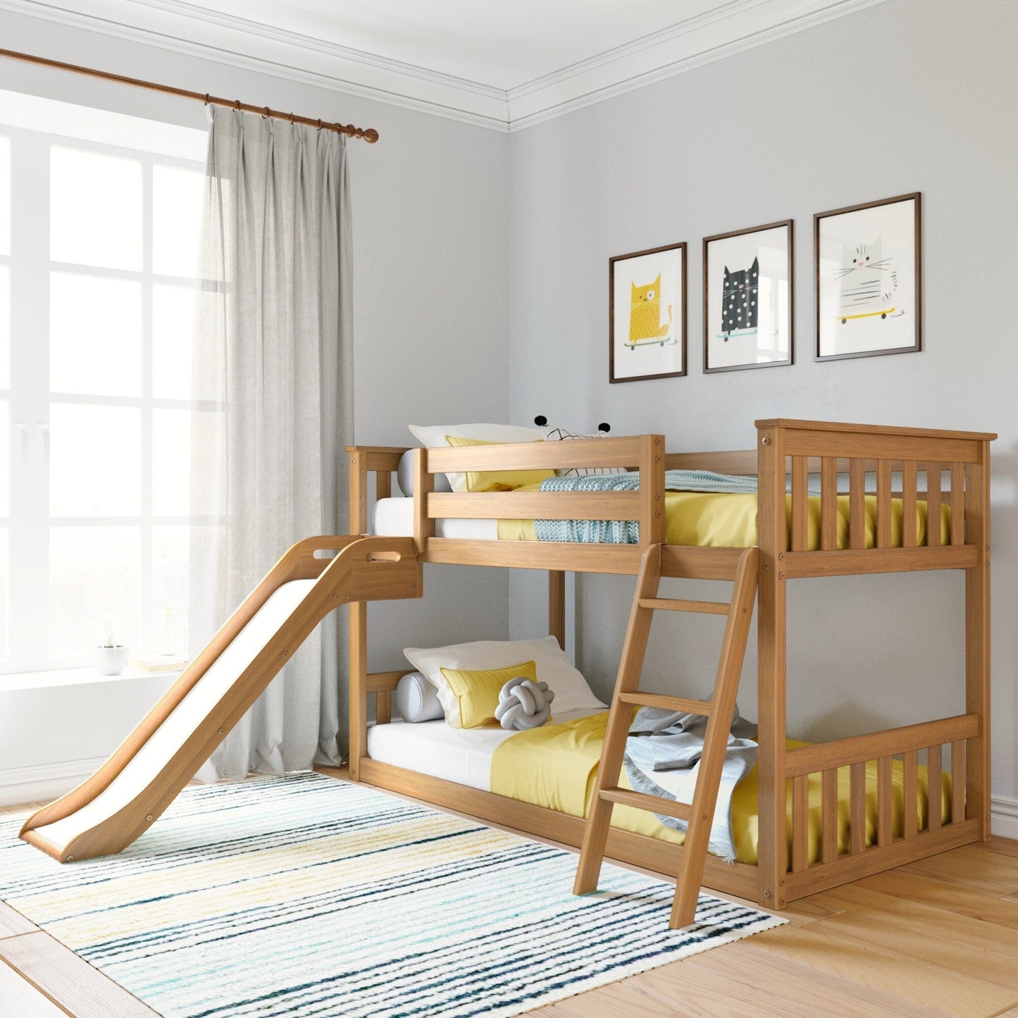 Max and Lily Classic Twin über Twin Niedriges Etagenbett mit Easy Slide