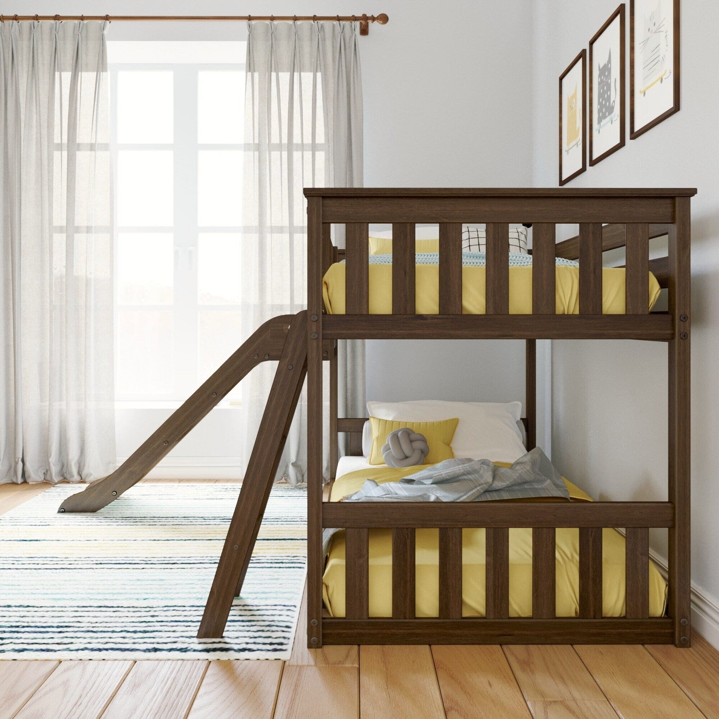 Max and Lily Classic Twin über Twin Niedriges Etagenbett mit Easy Slide