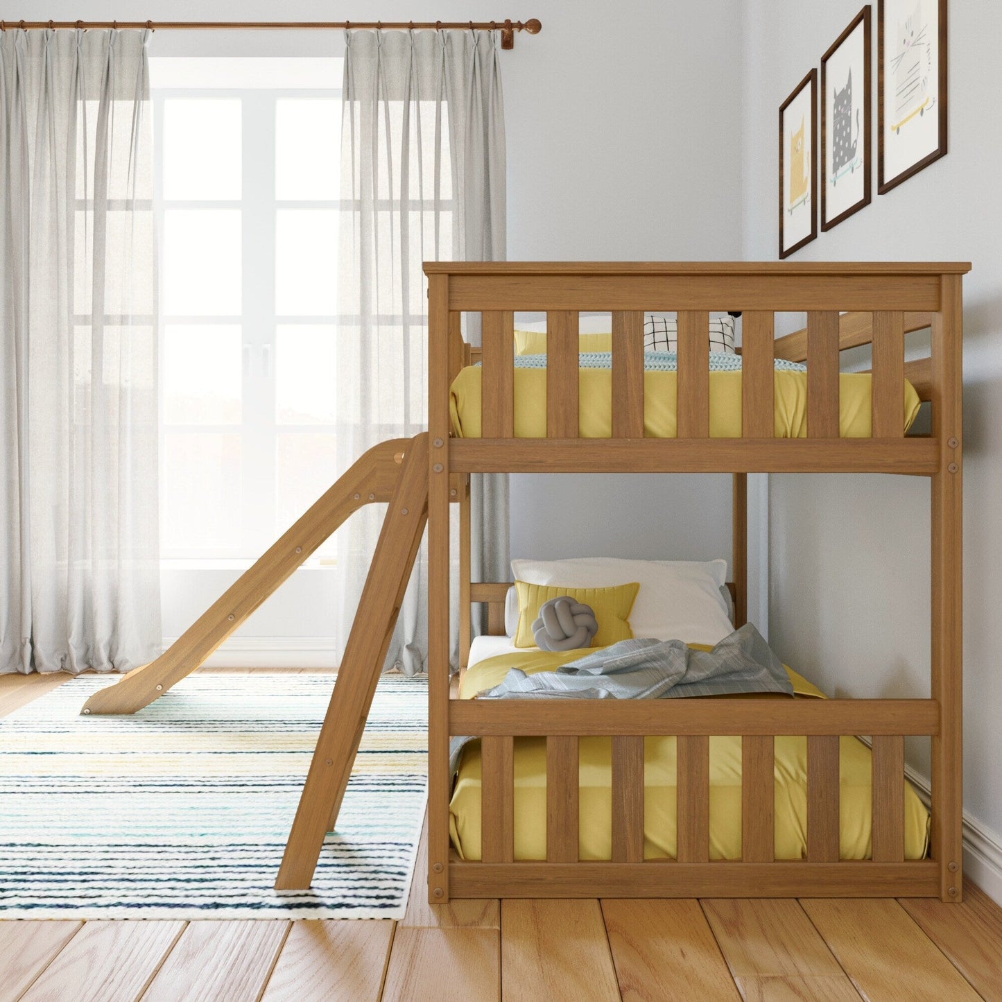 Max and Lily Classic Twin über Twin Niedriges Etagenbett mit Easy Slide