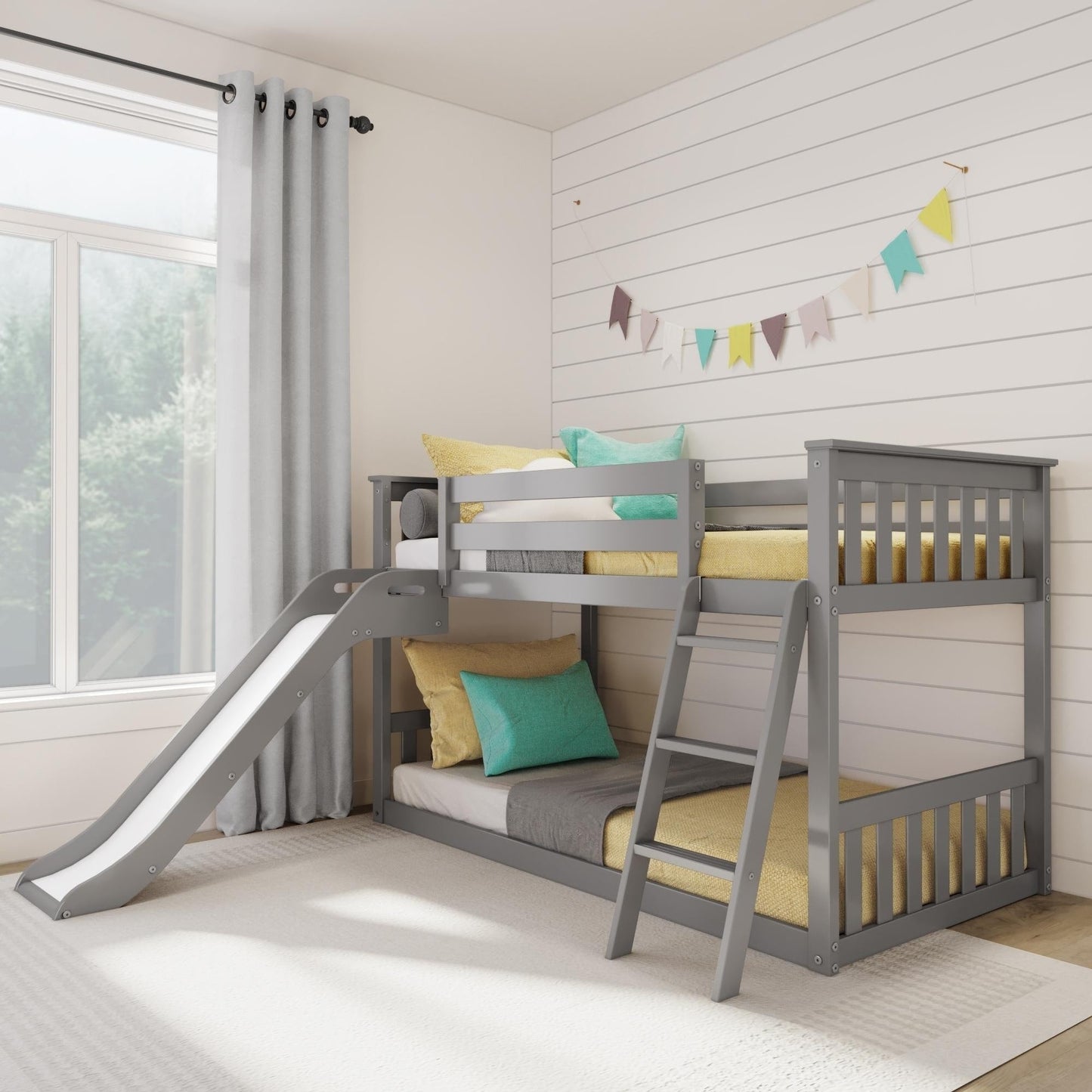 Max and Lily Classic Twin über Twin Niedriges Etagenbett mit Easy Slide