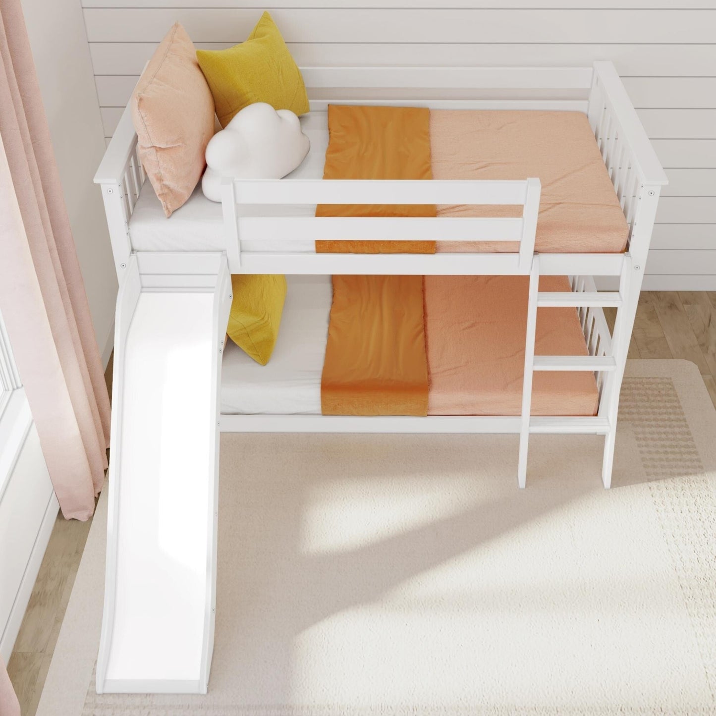Max and Lily Classic Twin über Twin Niedriges Etagenbett mit Easy Slide