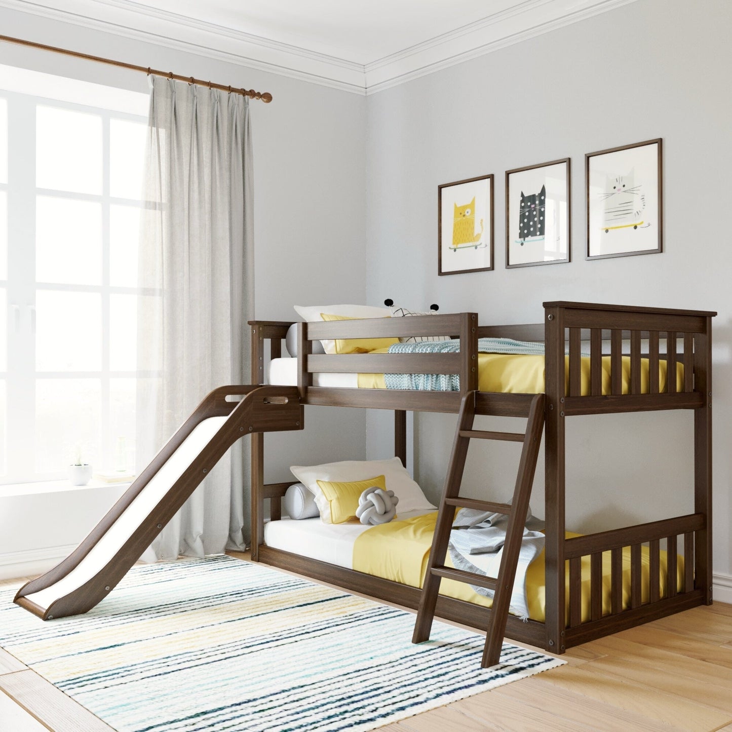 Max and Lily Classic Twin über Twin Niedriges Etagenbett mit Easy Slide