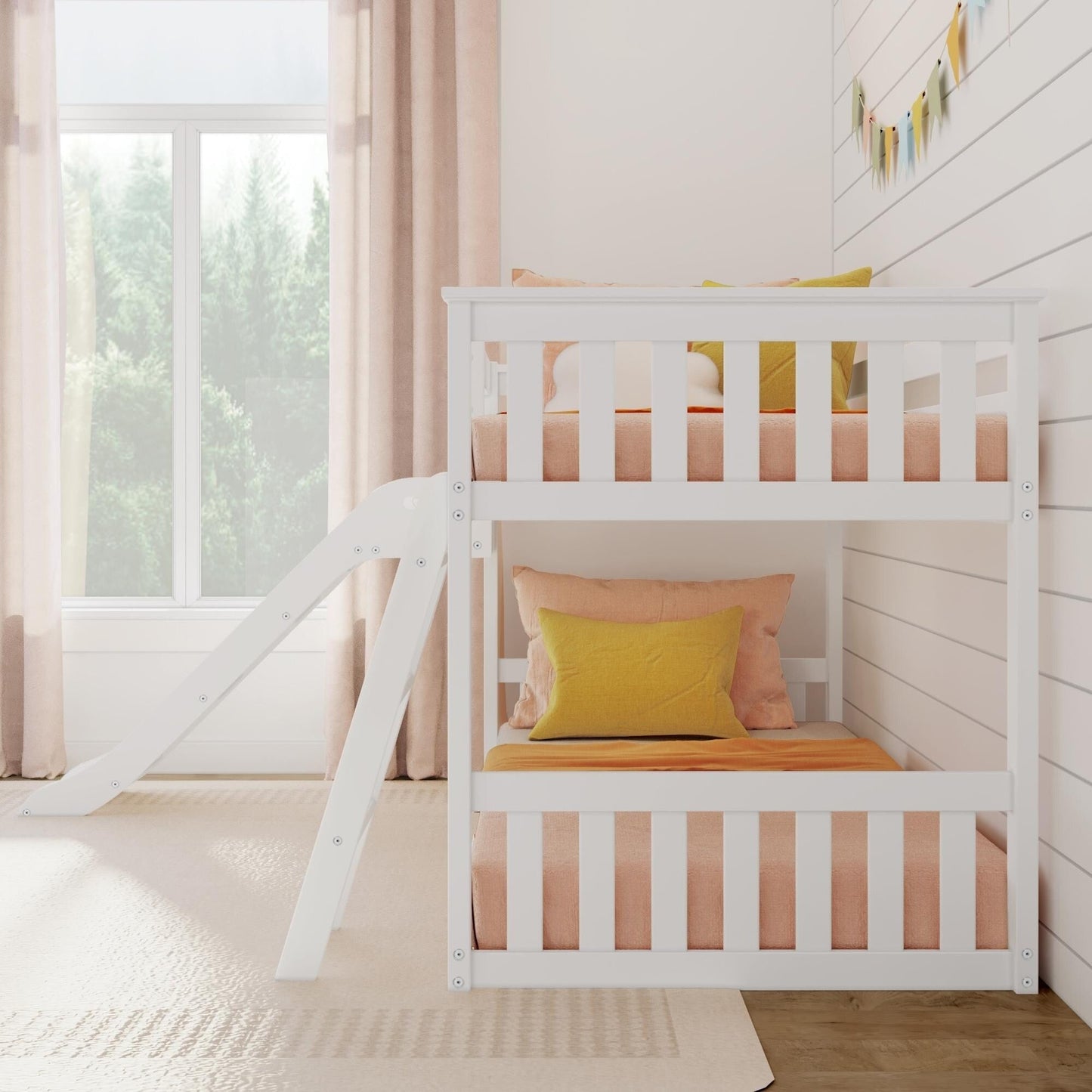 Max and Lily Classic Twin über Twin Niedriges Etagenbett mit Easy Slide
