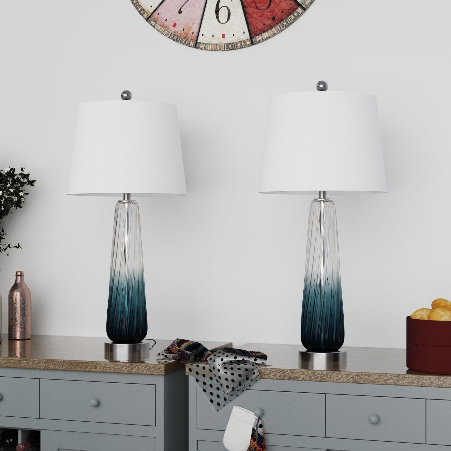 Maxax 28.75 Farbverlaufsblau Nachttischlampen-Set (2er-Set)