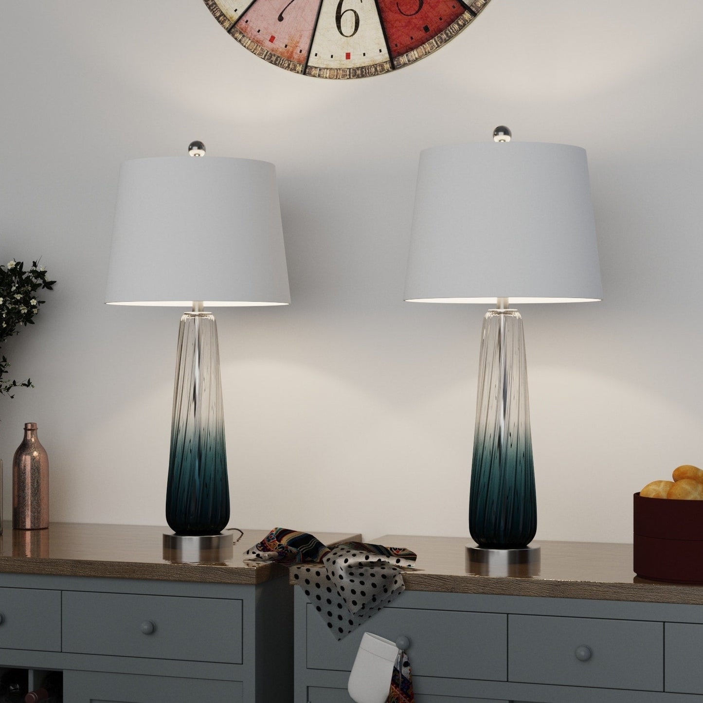 Maxax 28.75 Farbverlaufsblau Nachttischlampen-Set (2er-Set)