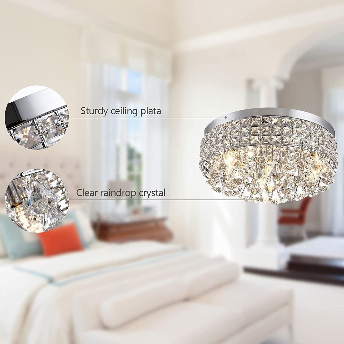 Maxax 4 – Licht 15'' Crystal Metal Flush Mount – N/A