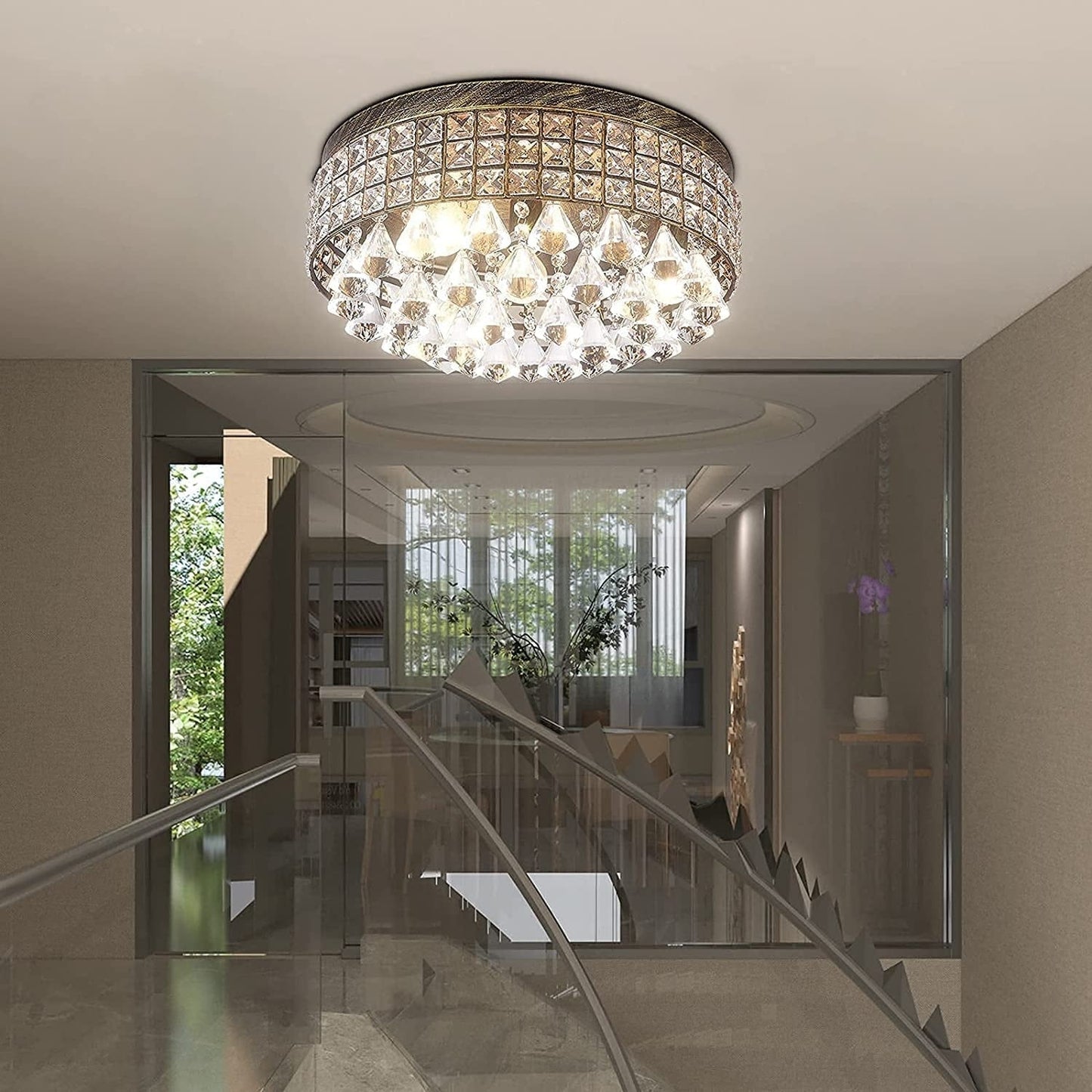 Maxax 4 – Licht 15'' Crystal Metal Flush Mount – N/A