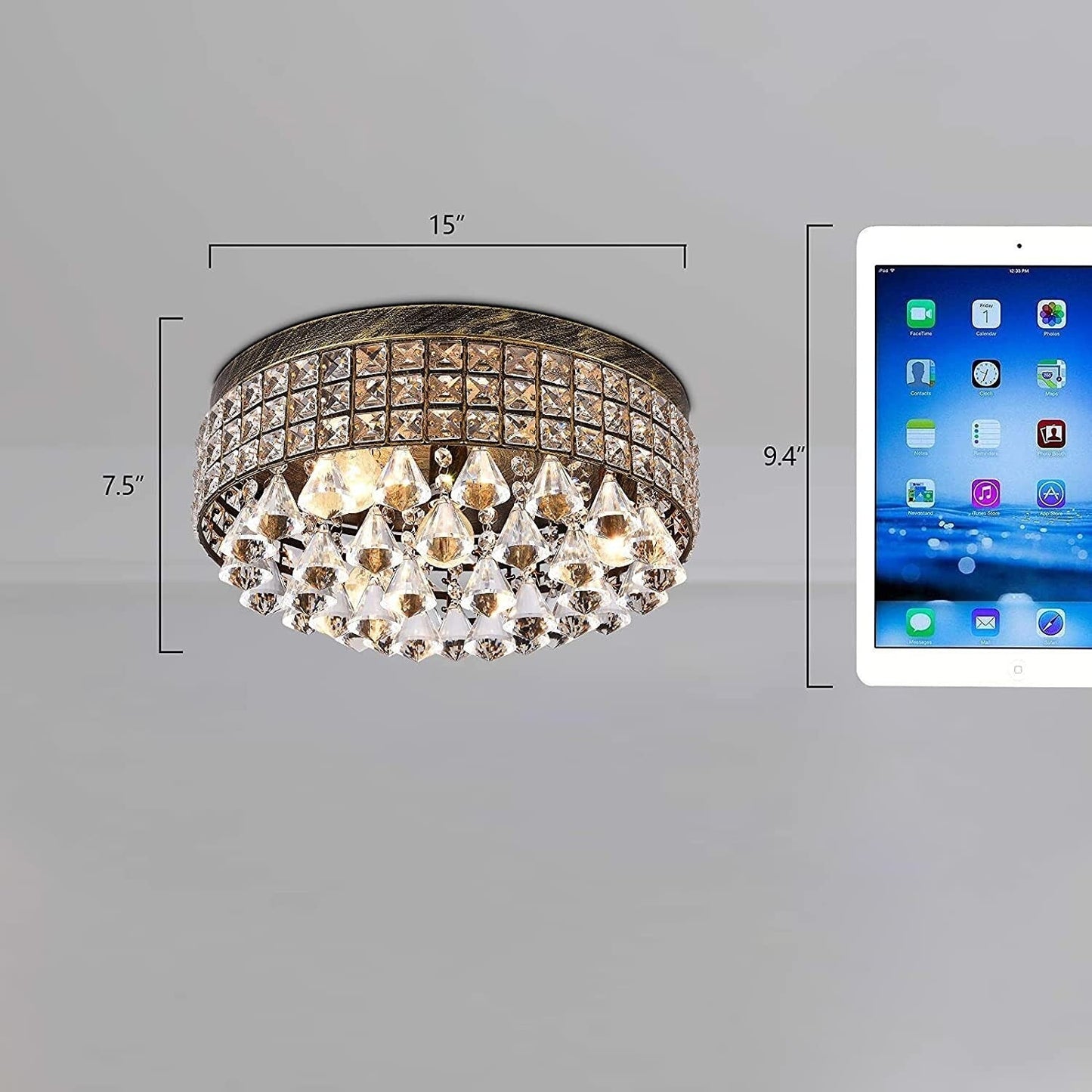 Maxax 4 – Licht 15'' Crystal Metal Flush Mount – N/A