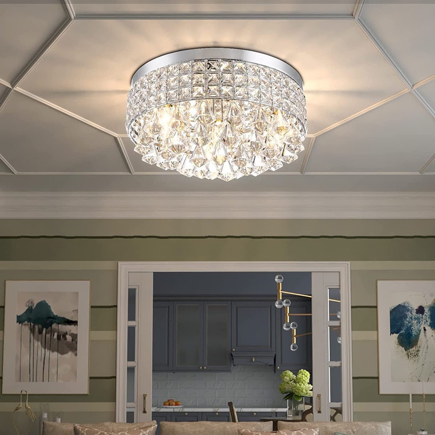 Maxax 4 – Licht 15'' Crystal Metal Flush Mount – N/A
