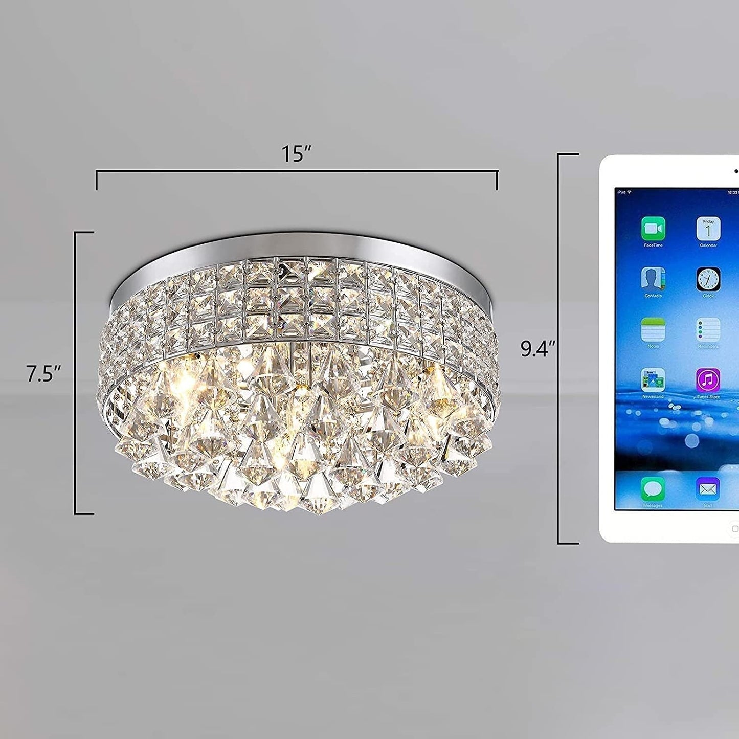 Maxax 4 – Licht 15'' Crystal Metal Flush Mount – N/A