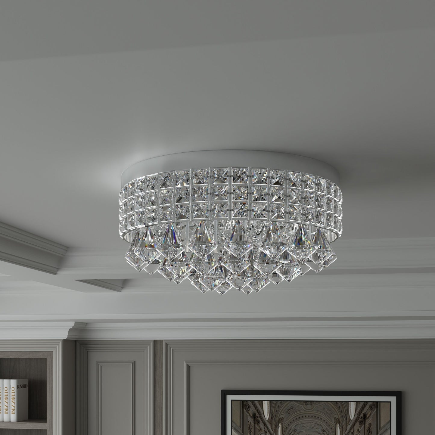Maxax 4 – Licht 15'' Crystal Metal Flush Mount – N/A