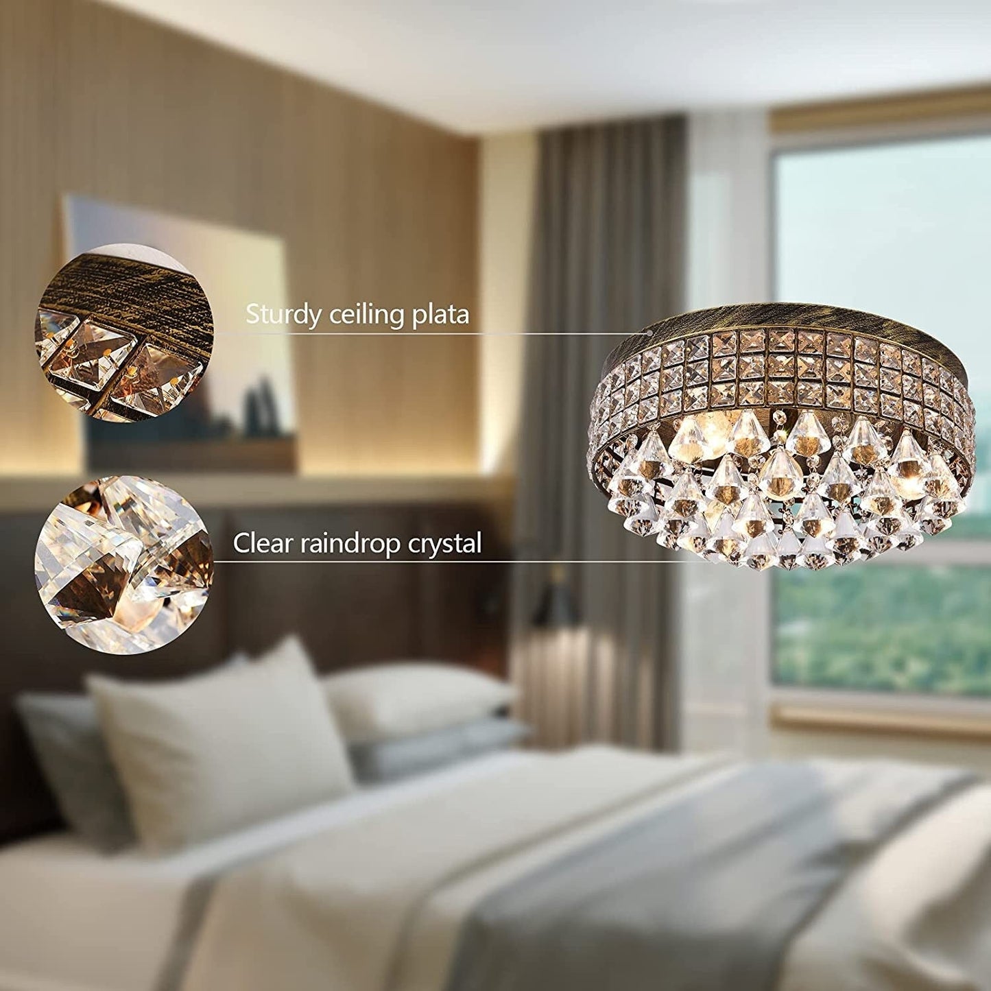 Maxax 4 – Licht 15'' Crystal Metal Flush Mount – N/A