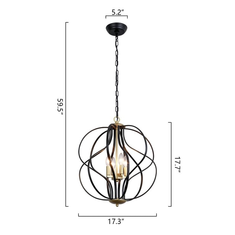 Maxax 4 - Einzigartiger geometrischer Kronleuchter mit Akzenten aus Schmiedeeisen - 17,7*17,3*17,3
