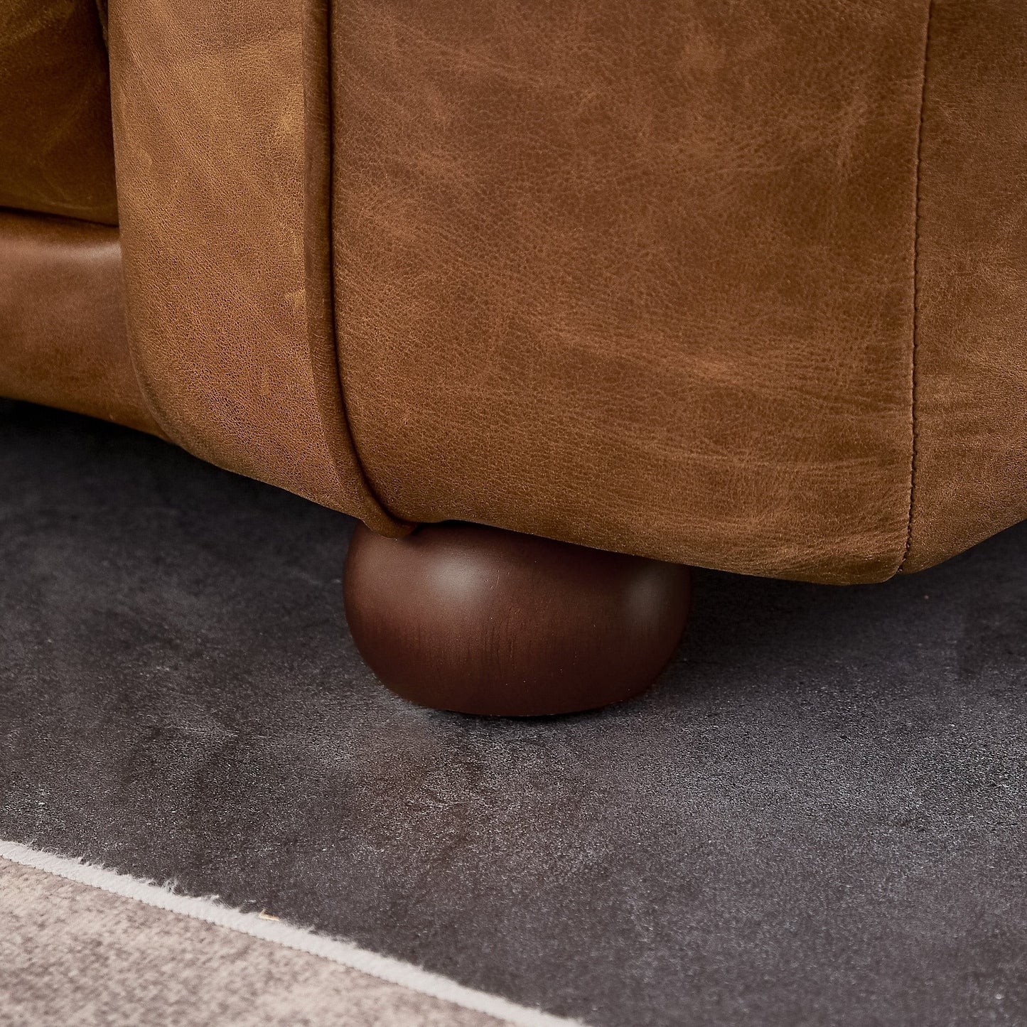 Mayla Mid Century Modern Luxury Italian Leather Couch