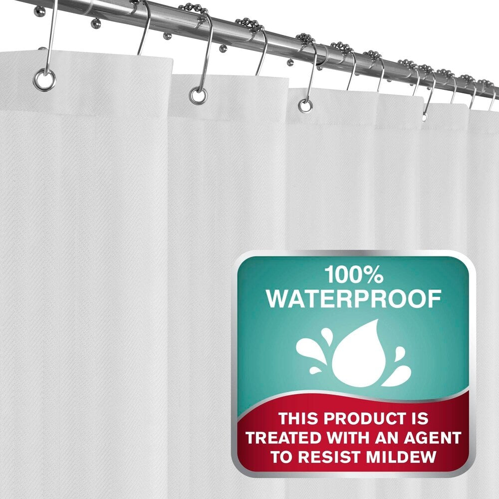 Maytex Fischgrätenmuster Ultimativer wasserdichter Duschvorhang oder -einlage aus Stoff