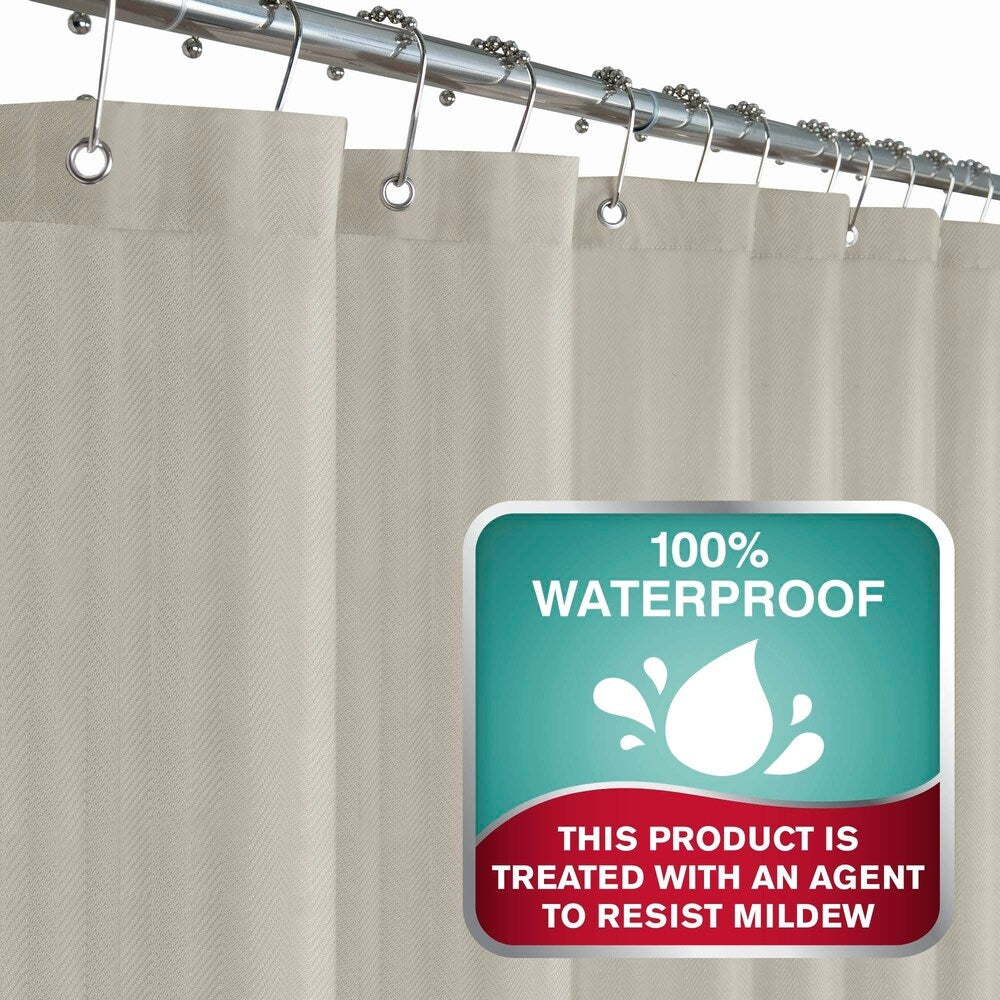 Maytex Fischgrätenmuster Ultimativer wasserdichter Duschvorhang oder -einlage aus Stoff
