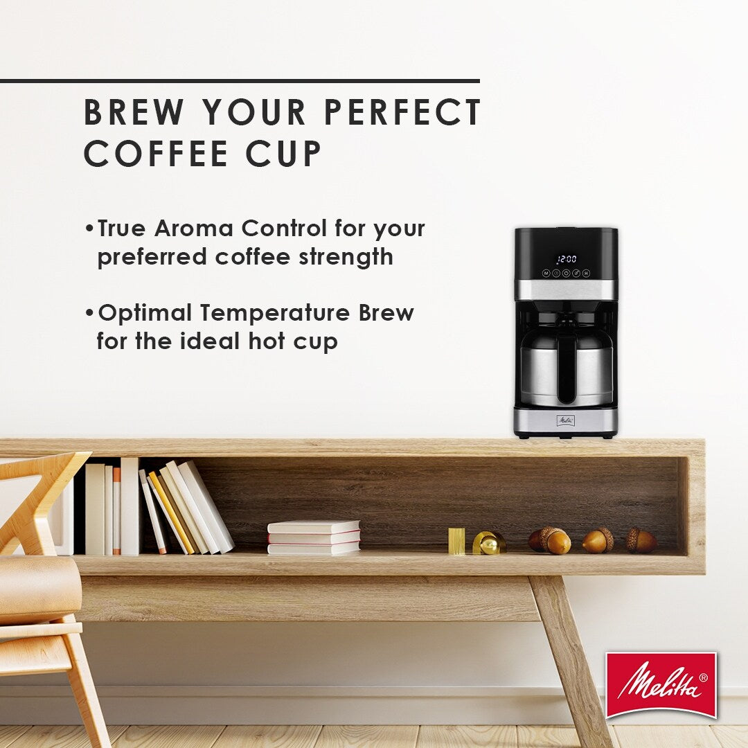 Melitta Aroma Tocco 8-Tassen-Filterkaffeemaschine mit Thermoskanne und Touch-Control-Display