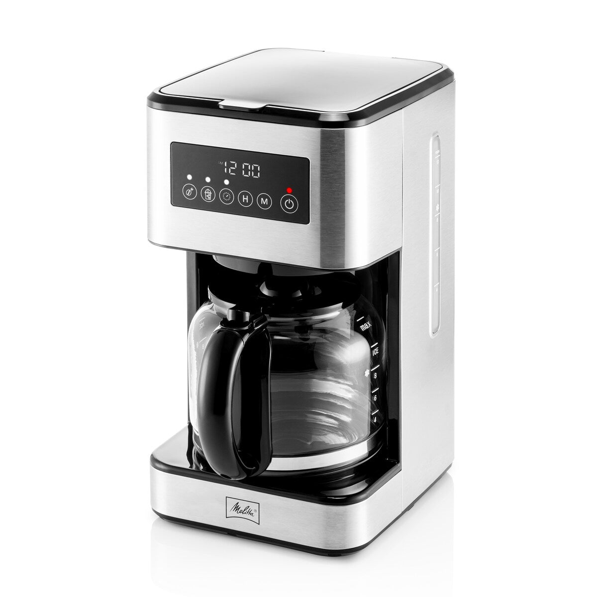 Melitta Aroma Tocco Plus 12-Tassen-Filterkaffeemaschine für Heiß- und Eiskaffee mit Glaskaraffe und Touch-Control-Display
