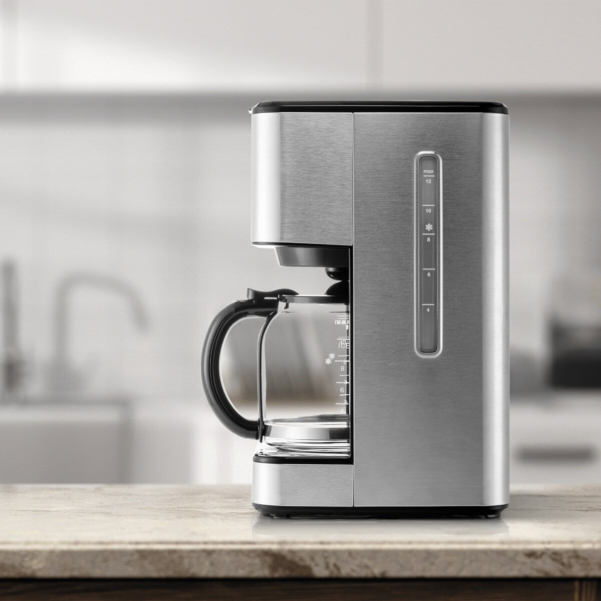 Melitta Aroma Tocco Plus 12-Tassen-Filterkaffeemaschine für Heiß- und Eiskaffee mit Glaskaraffe und Touch-Control-Display