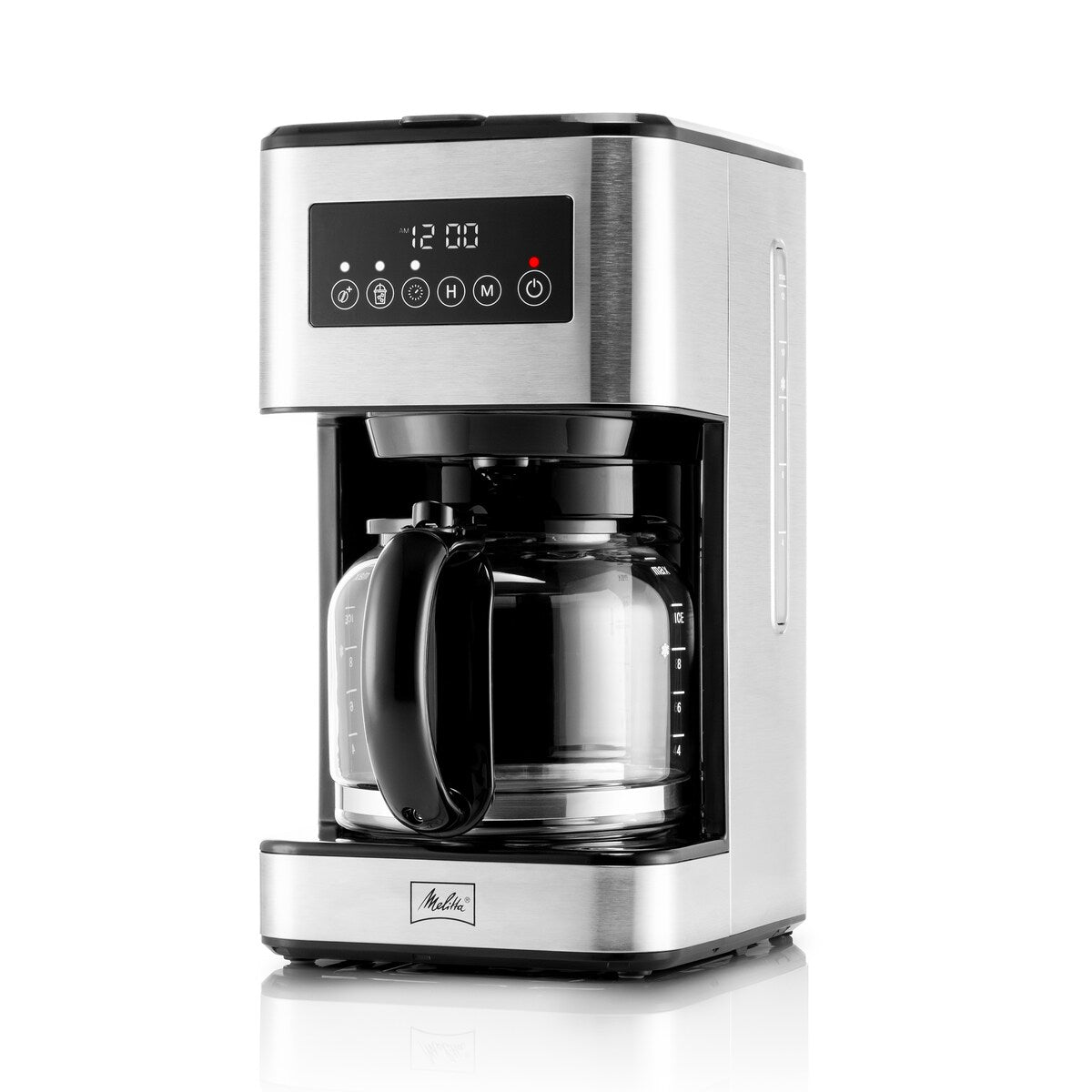 Melitta Aroma Tocco Plus 12-Tassen-Filterkaffeemaschine für Heiß- und Eiskaffee mit Glaskaraffe und Touch-Control-Display