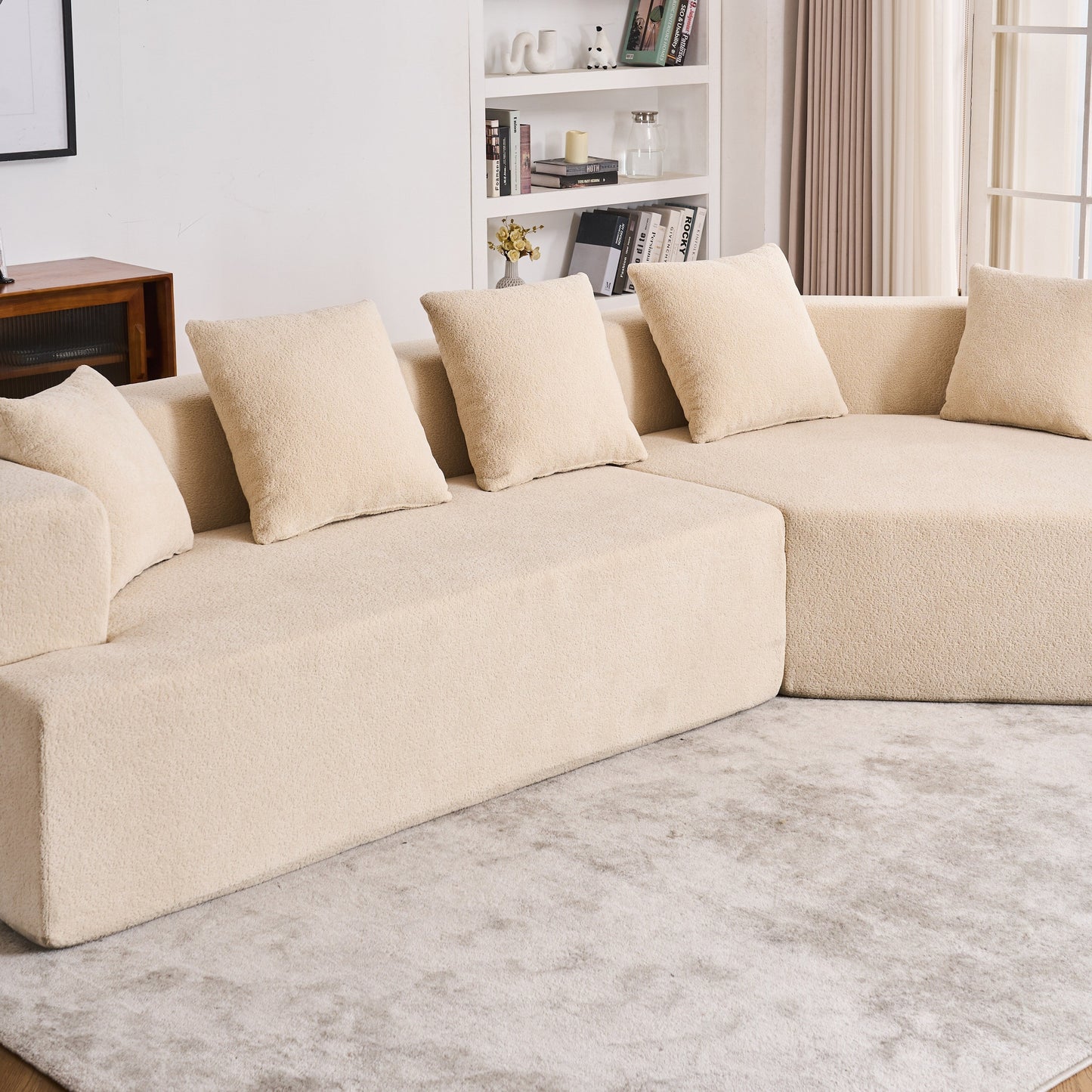 Memory Foam Couch, No Installation & Easy to Transport, Deep Seat Modern Sofa with Chenille Fabric