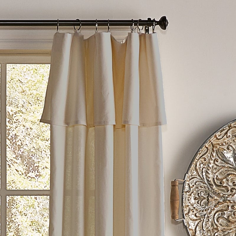 Mercantile Drop Cloth Lichtfilterring Top Tab Farmhouse Vorhang Panel mit Volant