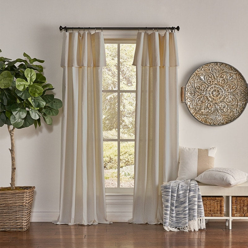 Mercantile Drop Cloth Lichtfilterring Top Tab Farmhouse Vorhang Panel mit Volant