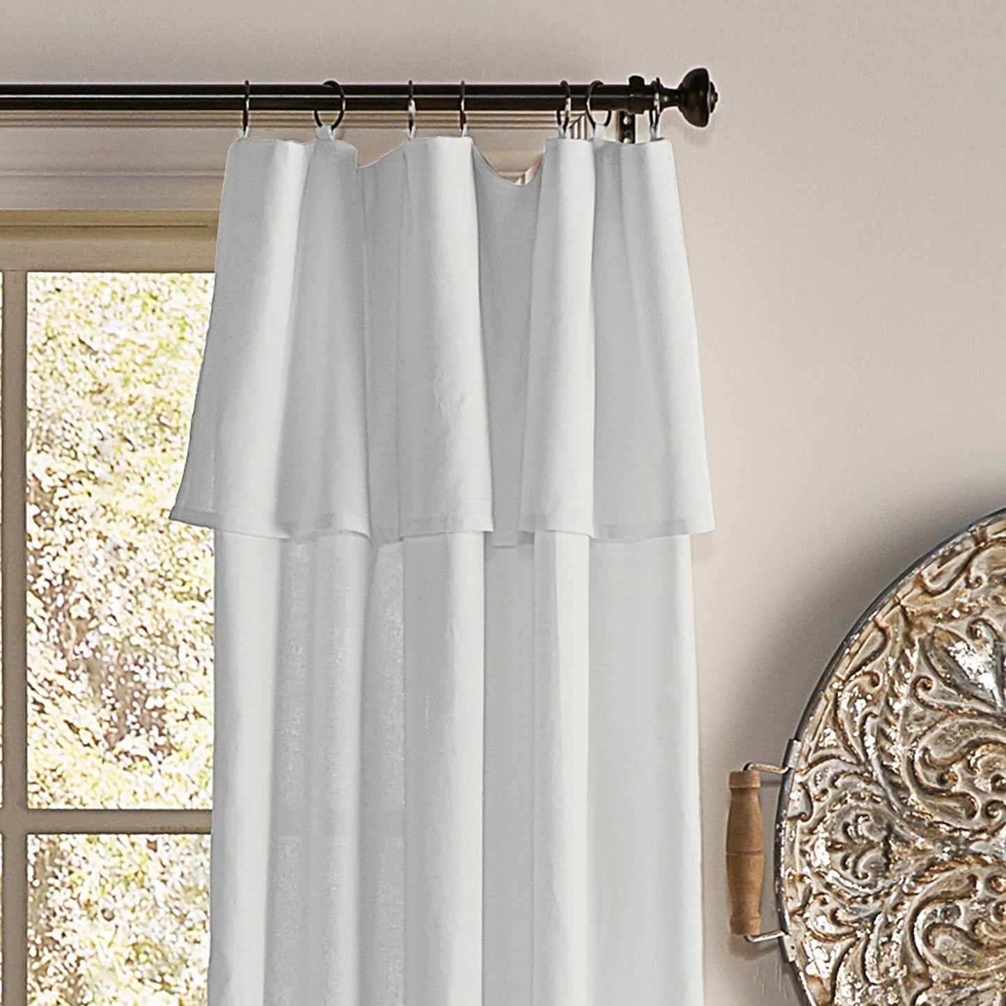 Mercantile Drop Cloth Lichtfilterring Top Tab Farmhouse Vorhang Panel mit Volant