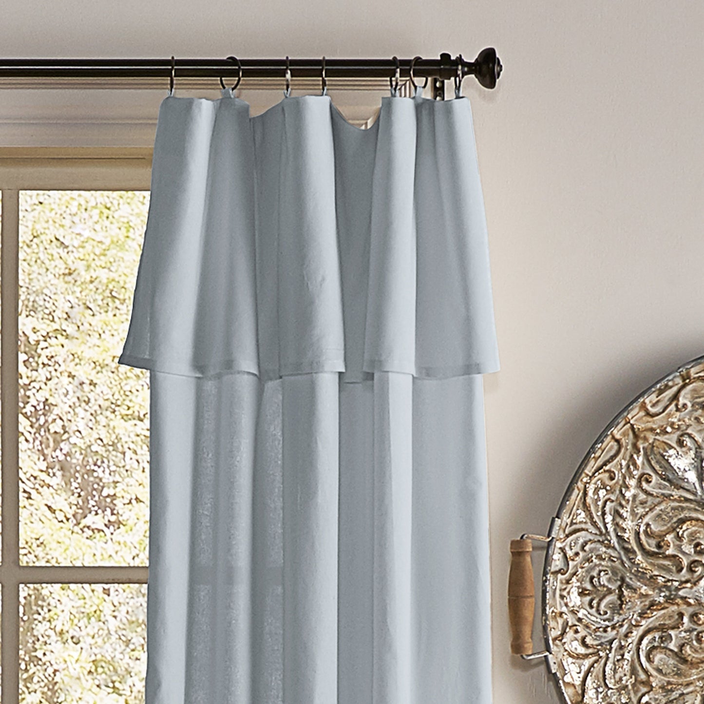 Mercantile Drop Cloth Lichtfilterring Top Tab Farmhouse Vorhang Panel mit Volant