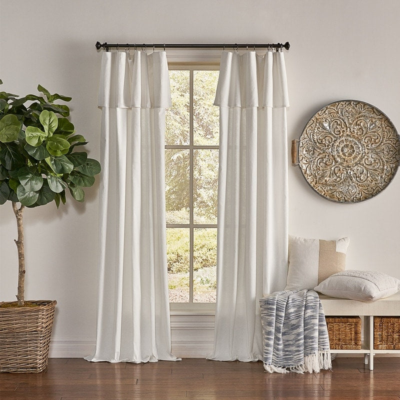 Mercantile Drop Cloth Lichtfilterring Top Tab Farmhouse Vorhang Panel mit Volant