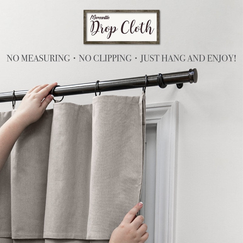 Mercantile Drop Cloth Lichtfilterring Top Tab Farmhouse Vorhang Panel mit Volant