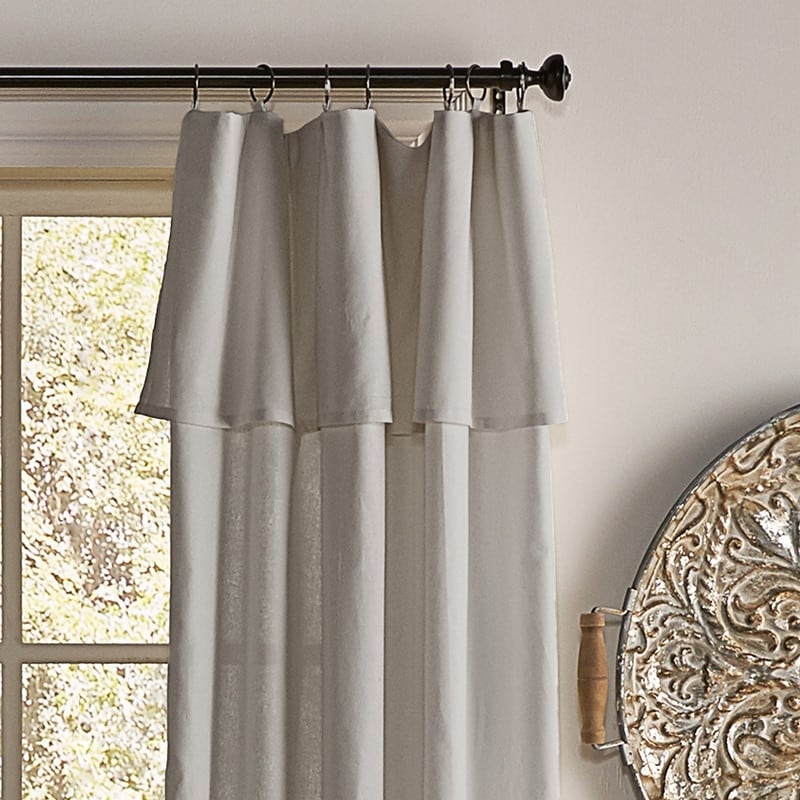 Mercantile Drop Cloth Lichtfilterring Top Tab Farmhouse Vorhang Panel mit Volant