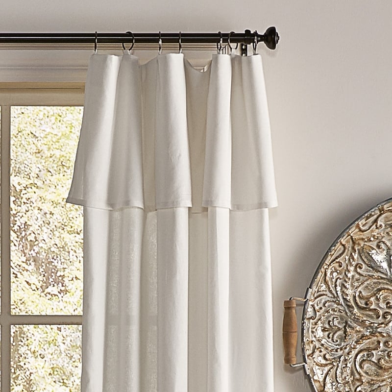 Mercantile Drop Cloth Lichtfilterring Top Tab Farmhouse Vorhang Panel mit Volant