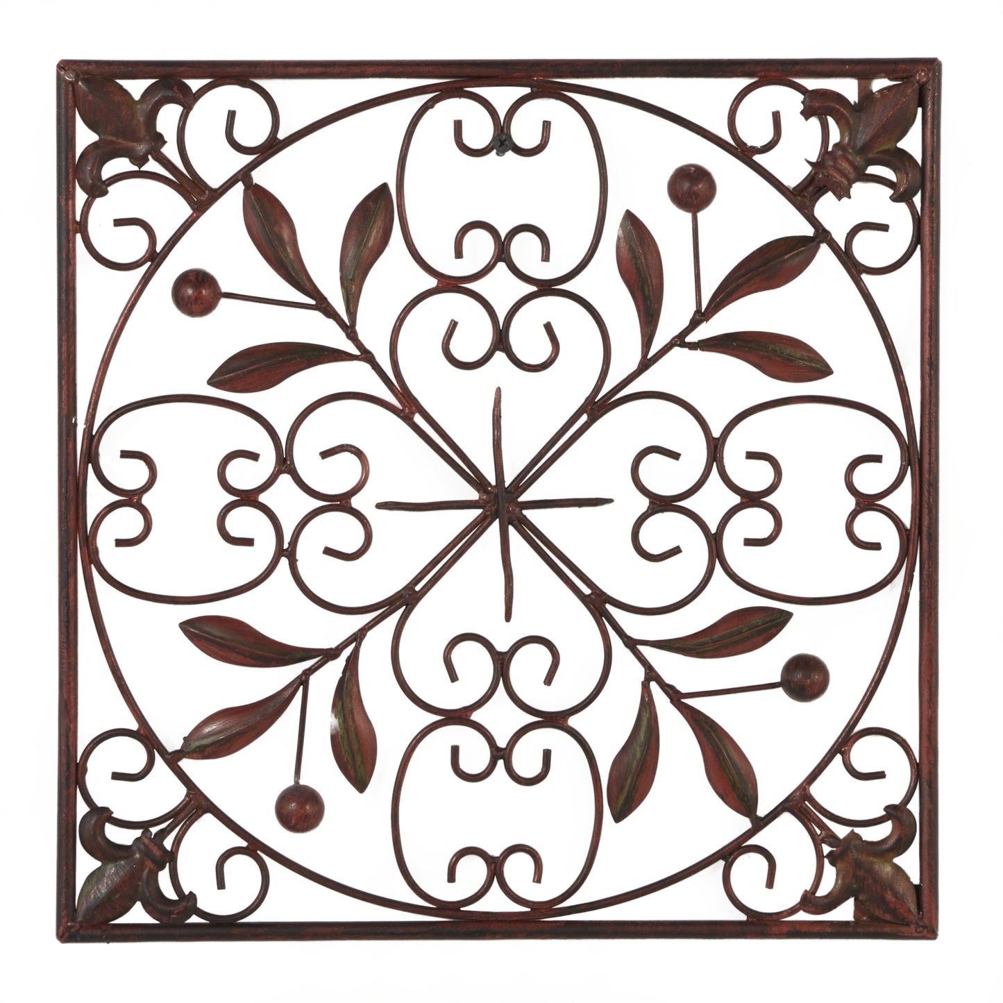 Wanddekoration mit Metallrollen – 4er-Set, Dunkelbraun – Roche River Decor