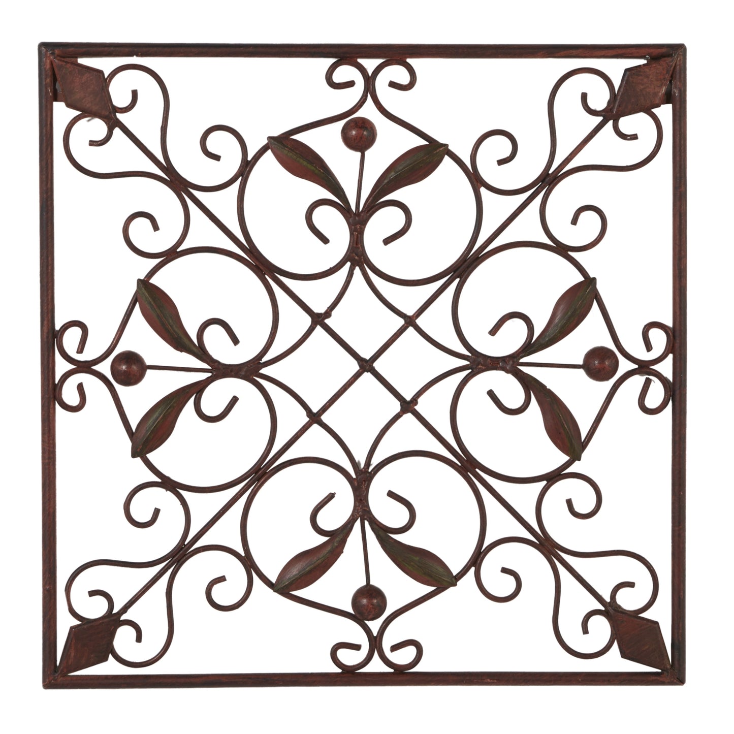 Wanddekoration mit Metallrollen – 4er-Set, Dunkelbraun – Roche River Decor