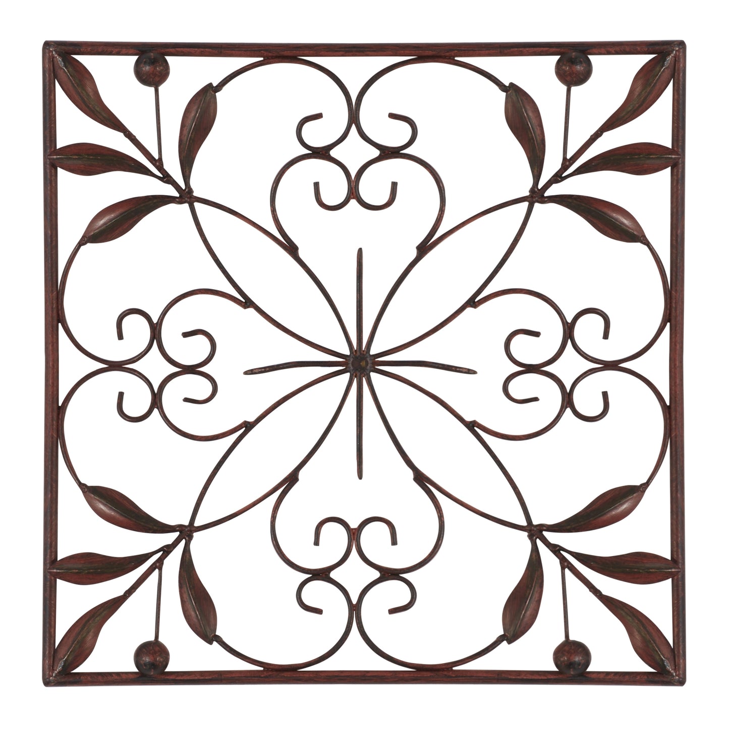 Wanddekoration mit Metallrollen – 4er-Set, Dunkelbraun – Roche River Decor