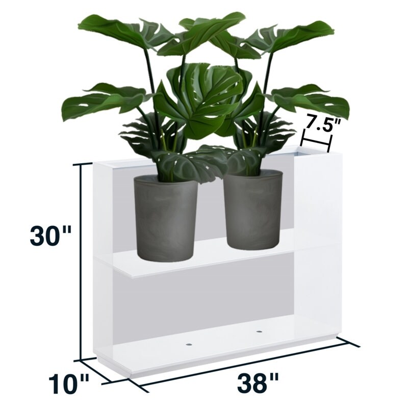 Schwerer Pflanzkasten aus Metall für Pflanzen im Freien, 38L x 10B x 30H Zoll hoch und lang, Pflanzkasten mit Metalltrennwand – 38 x 30 x 10
