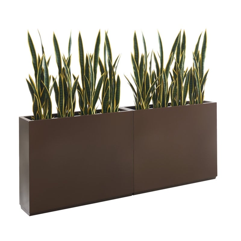 Schwerer Pflanzkasten aus Metall für Pflanzen im Freien, 38L x 10B x 30H Zoll hoch und lang, Pflanzkasten mit Metalltrennwand – 38 x 30 x 10