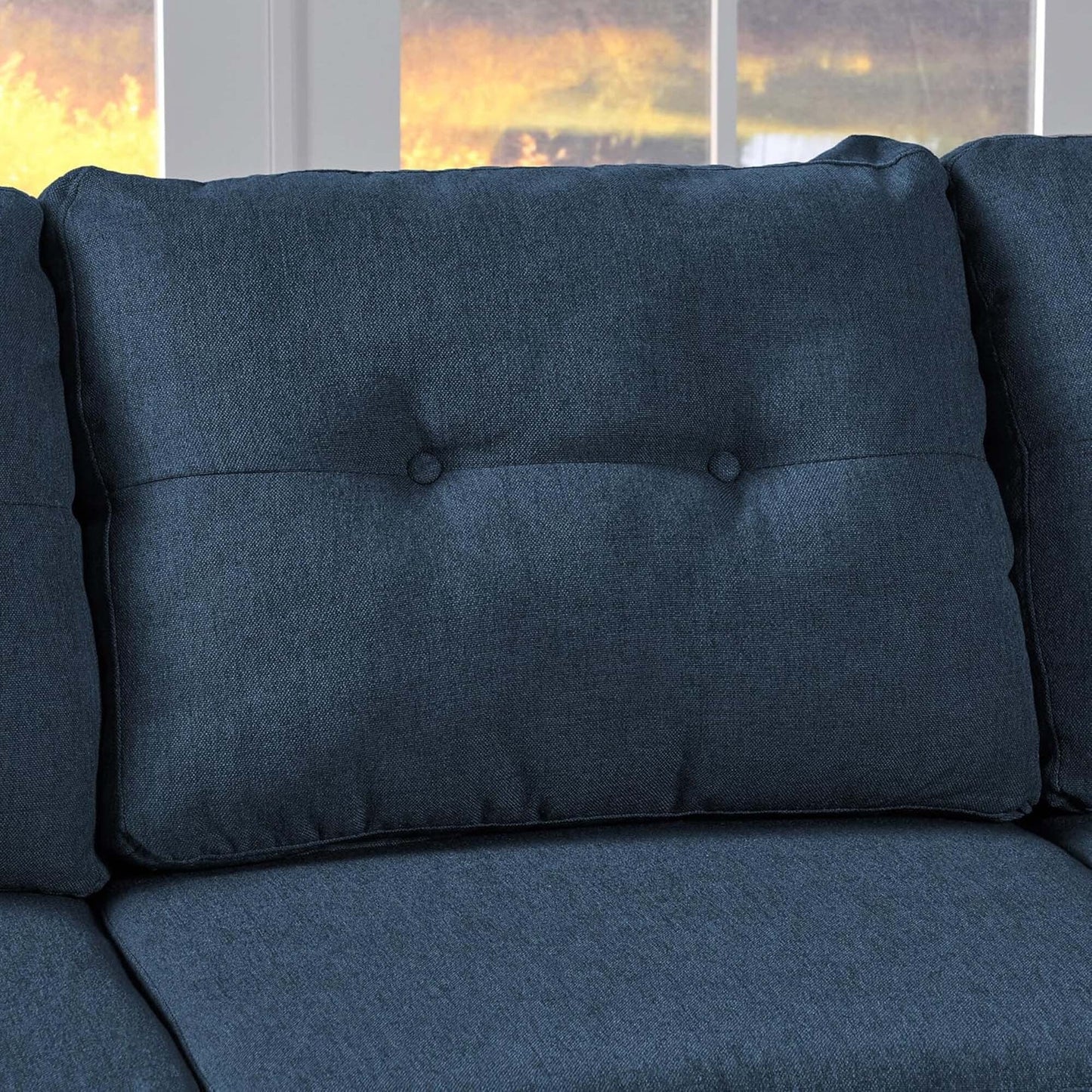 Mid-Century 5-Piece Modular Sectional Sofa with Button-Tufted Cushions for Living Room