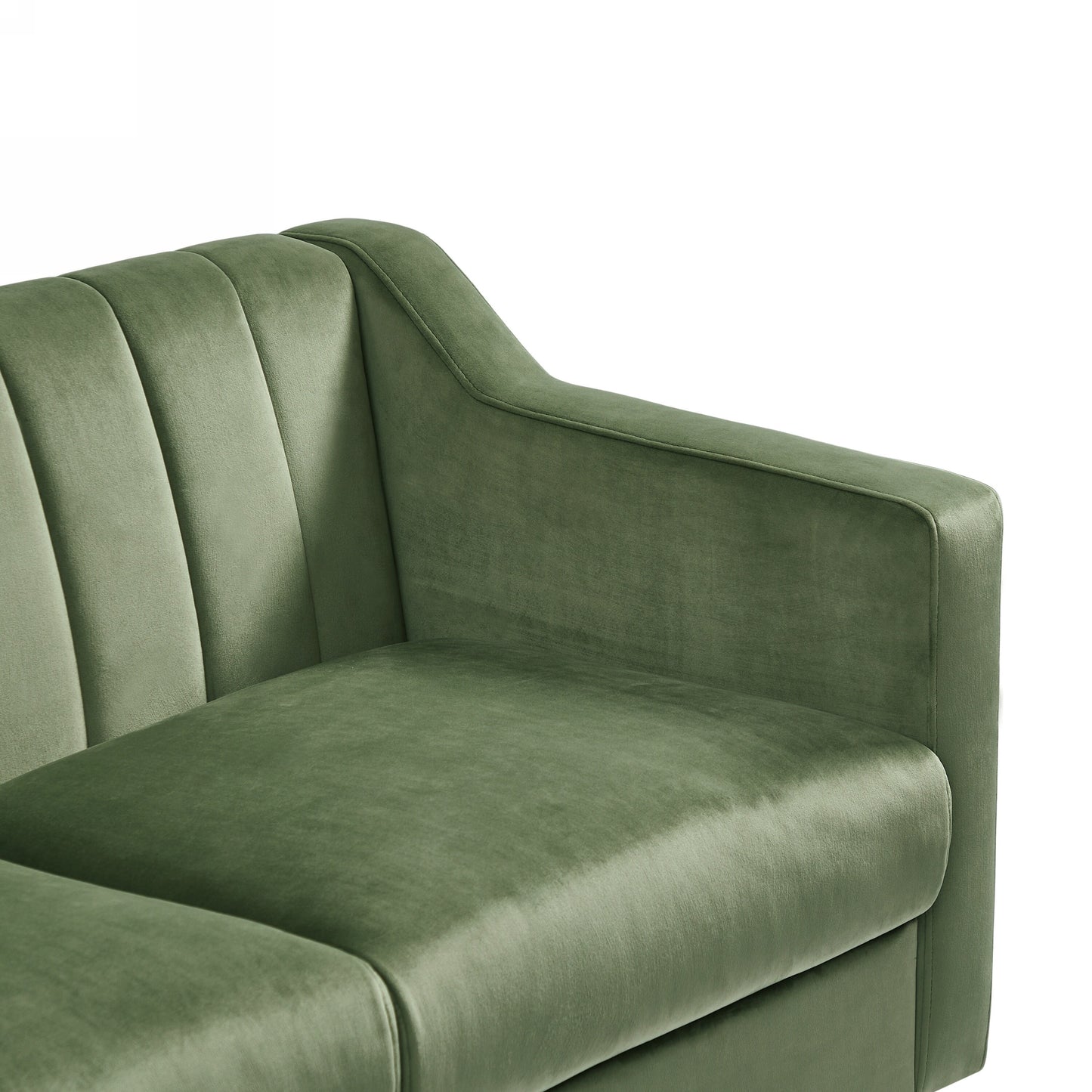 Mid Century Modern 55 Velvet Loveseat Chesterfield Upholstered Sofa with Wooden Frame and Pillows for Living Room