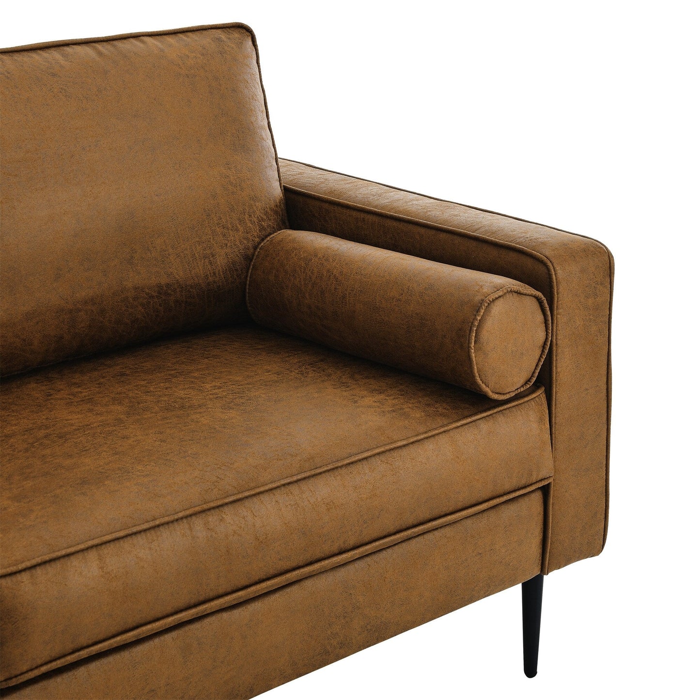 Mid Century Modern 79 Upholstered Loveseat Sofa with Pillow and Pillows for Living Room