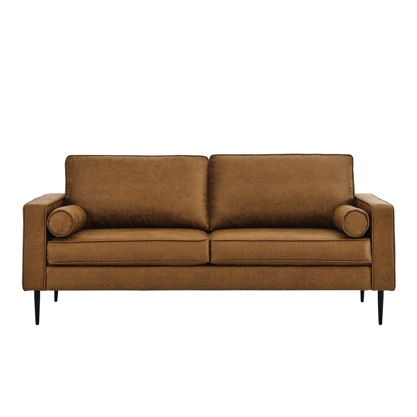 Mid Century Modern 79 Upholstered Loveseat Sofa with Pillow and Pillows for Living Room